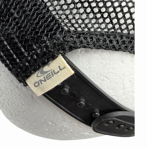 O’Neill Trucker Hat Snapback Black Mesh Palm Tree Blue Tile Surf Cap Adjustable - Picture 5 of 8